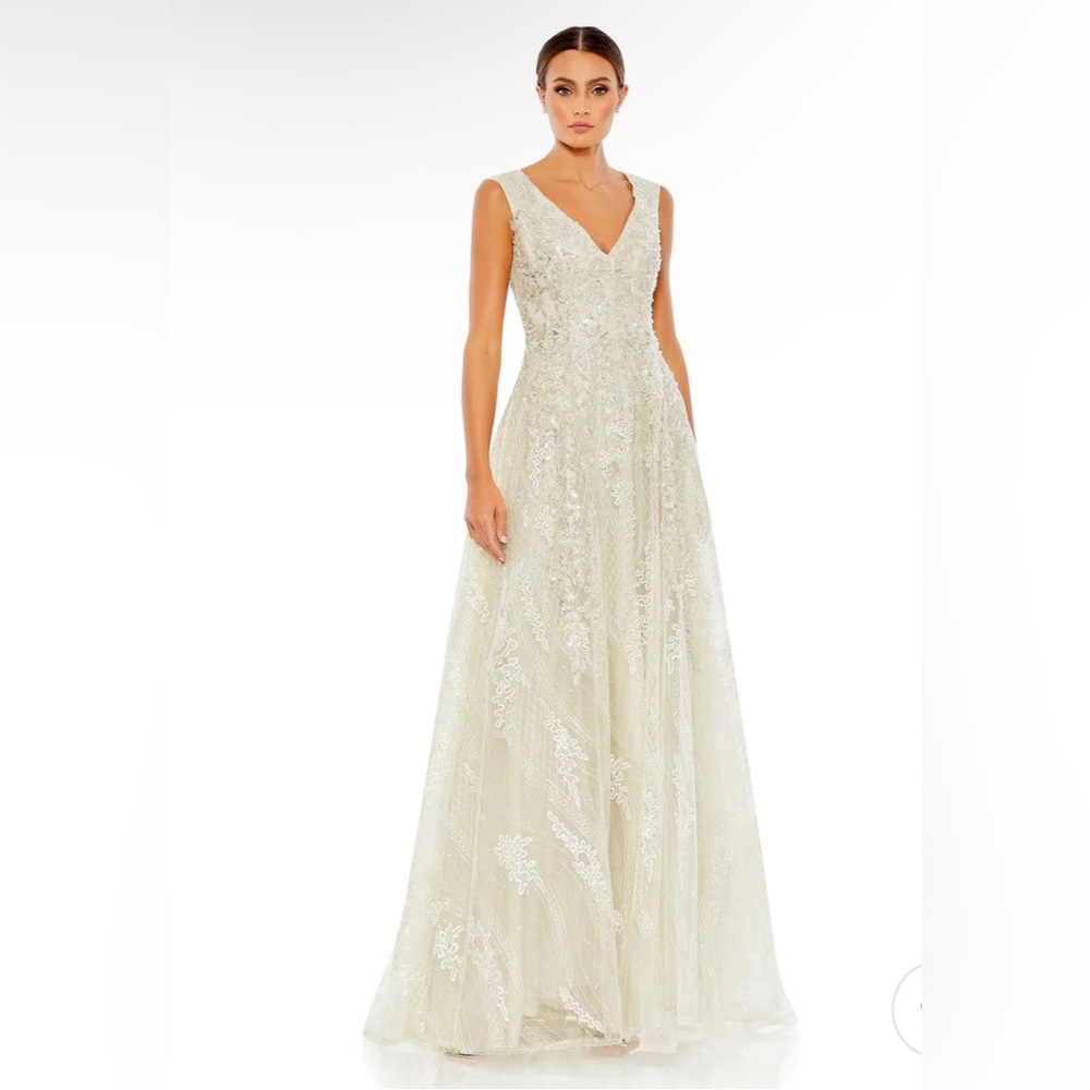 Mac Duggal Embroidered Gown